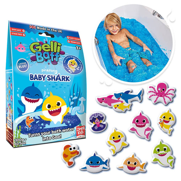 Baby Shark Gelli Baff Kids Sensory Bath Toy + Bath Sticker