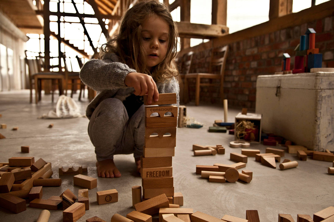Natural blocks in tray - 30 pcs – Baby Uni