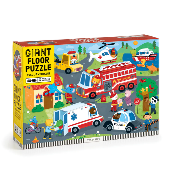 Mudpuppy Rescue Vehicles – 48 Piece Giant Floor Jigsaw Puzzle