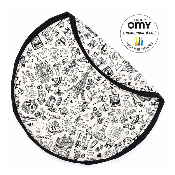 Play Mat and Toy Storage Bag - Durable Floor Activity Organizer Mat 140CM (COLOUR OMY PARIS)